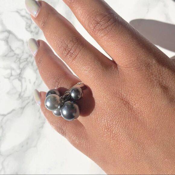 2/$20 Silver bauble stretch ring - Picture 2 of 4